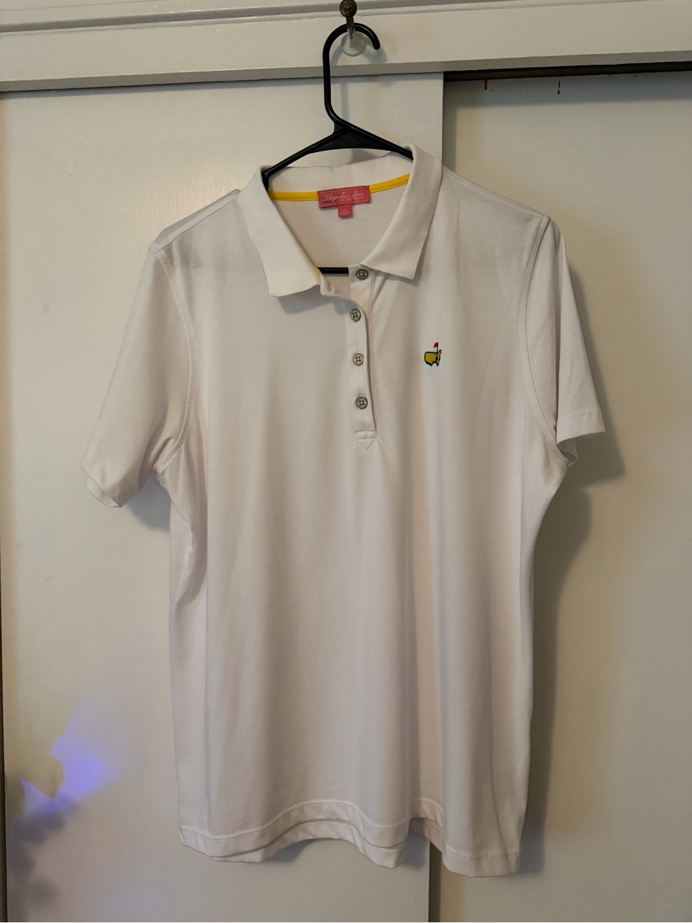Masters White Short Sleeve Polo with Small Embroidered Logo